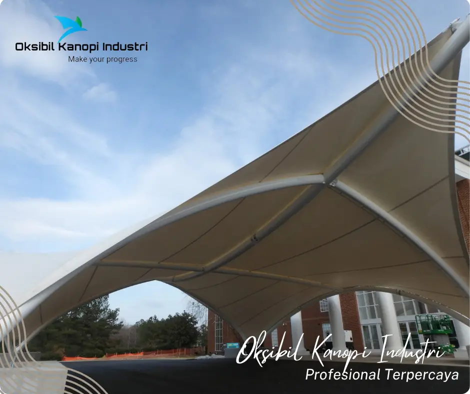 Model kanopi membrane layang-layang atau tarik