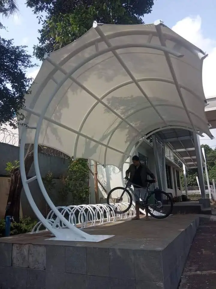 Jasa kanopi membran untuk parkiran sepeda di Jakarta Pusat
