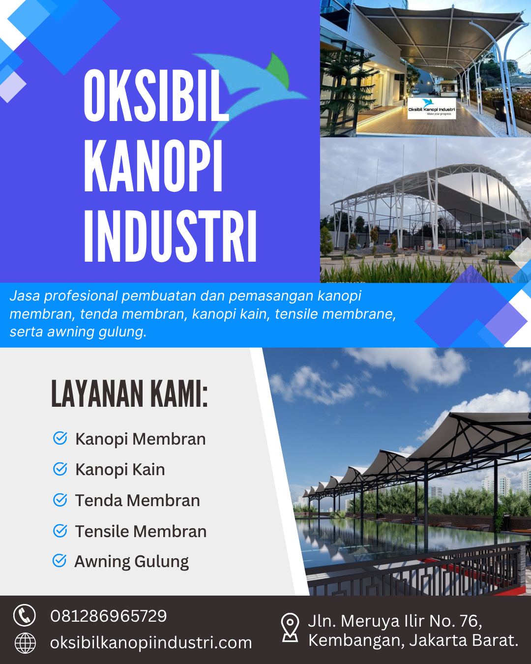 Contoh aplikasi kanopi membrane untuk carport
