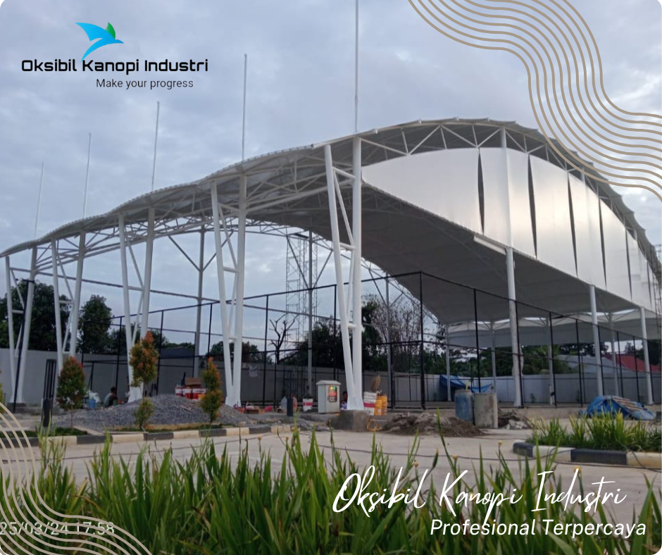 Desain kanopi lapangan padel 4