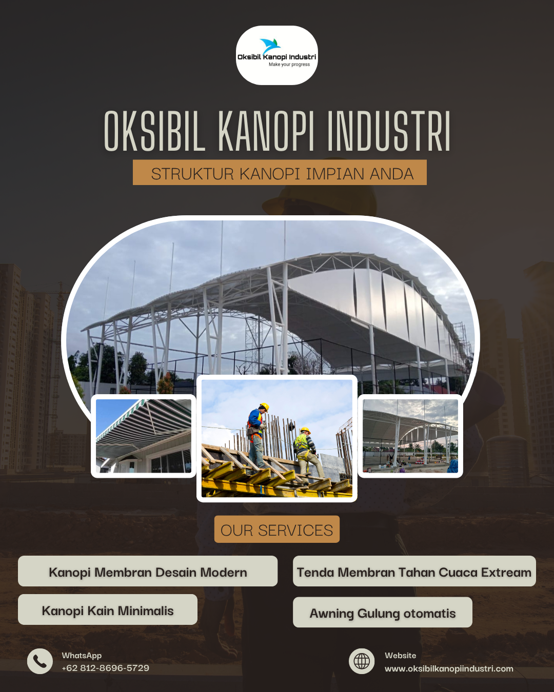 Desain kanopi membrane cafe yang modern dan instagrammable