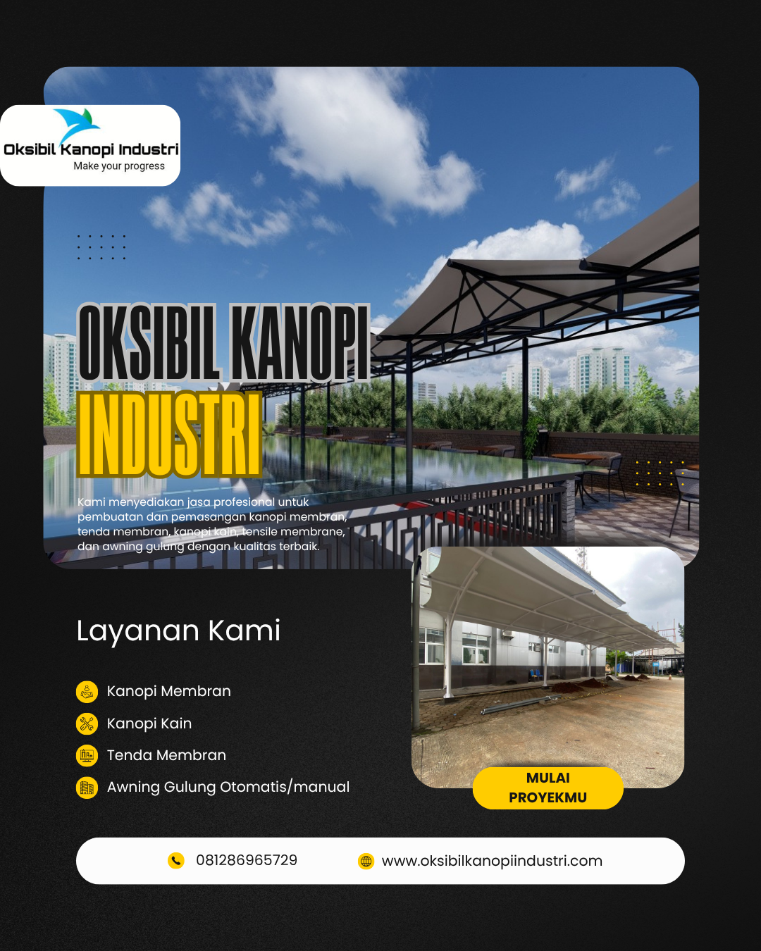 Proses pemasangan kanopi membrane yang menentukan total biaya