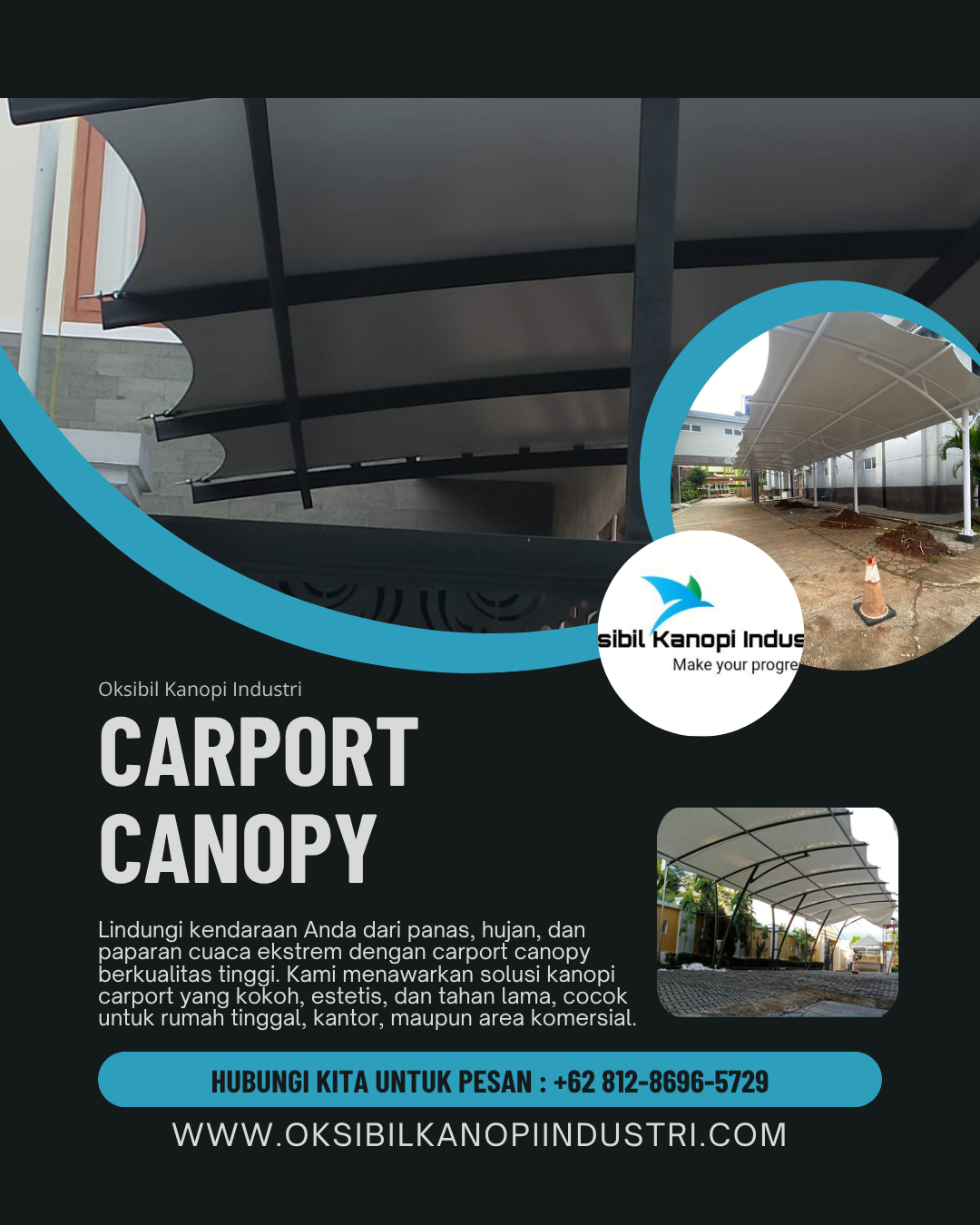 Desain modern kanopi membrane carport untuk pelindung mobil