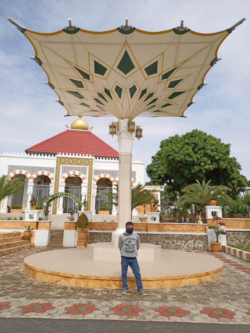 Kanopi membrane payung elektrik untuk masjid di Bogor