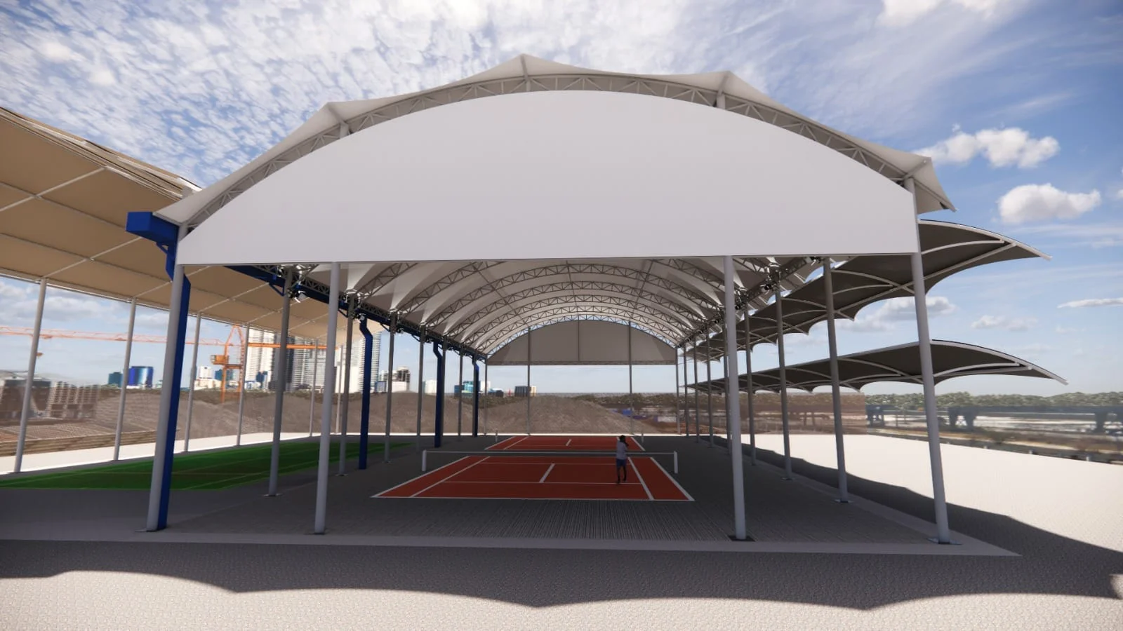 Pemasangan Atap Membrane untuk Lapangan Olahraga